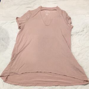 T-shirt with scoop front neck line capped sleeves
